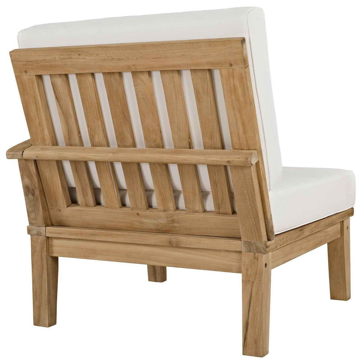 Modway Marina 10-Piece Outdoor Teak Seating Set | Natural Teak, White Cushions, 434 lbs | Free Shipping