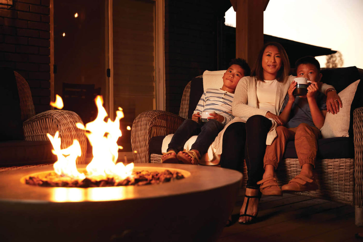 Nexus 36" Round Patioflame Fire Table | 376 lbs, Propane, Concrete Construction | Free Shipping