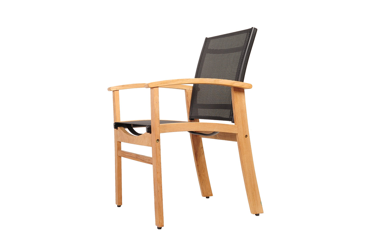 Rinjani Rectangular Teak Dining Table & Fortuna Armchair Set | FSC Teak & Weather-net | LifestyleGarden