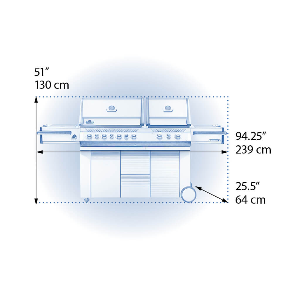 Napoleon Prestige PRO 825 RSBI Gas Grill | Dual Hood, 1,260 sq in, Infrared Sear Station, Power Side Burner & Rotisserie | Patio Elegance