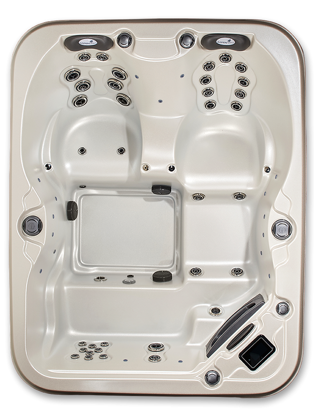 Quattro 4-Person Hot Tub | Compact Spa with Lounger & Captain's Chair | Value, Great & Extreme Series | 110V or 220V | Patio Elegance