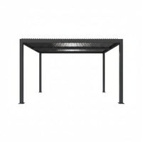 PURPLE LEAF Gray Louvered Aluminum Pergola | Adjustable Roof, Integrated Drainage & 72 MPH Wind Rated | Hardtop Gazebo