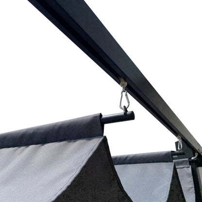10' x 10' Outdoor Retractable Pergola with Canopy | Aluminum Frame, Gray