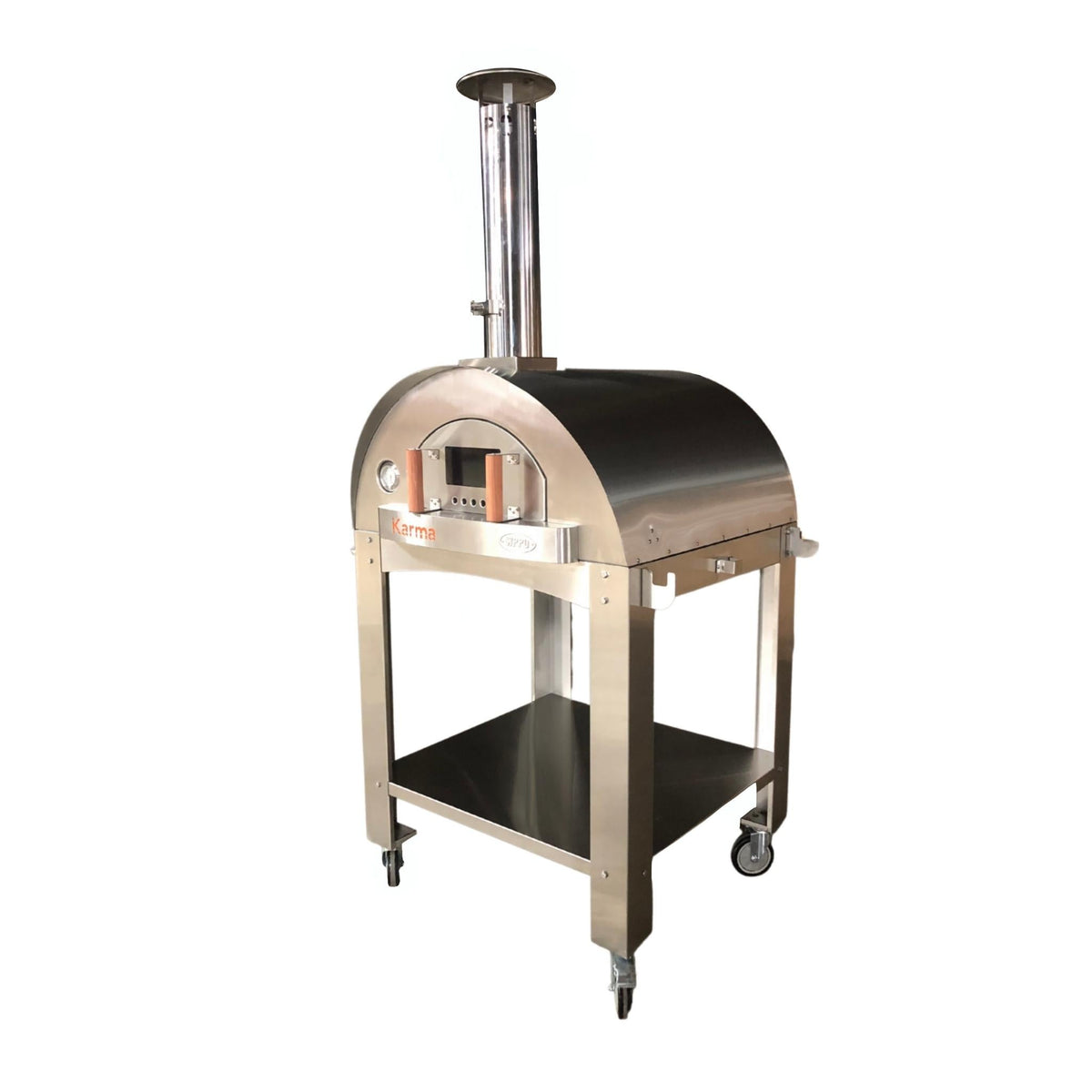 WPPO Karma 32 Oven Stand Cart | 201 Stainless Steel with Bottom Shelf and Locking Casters