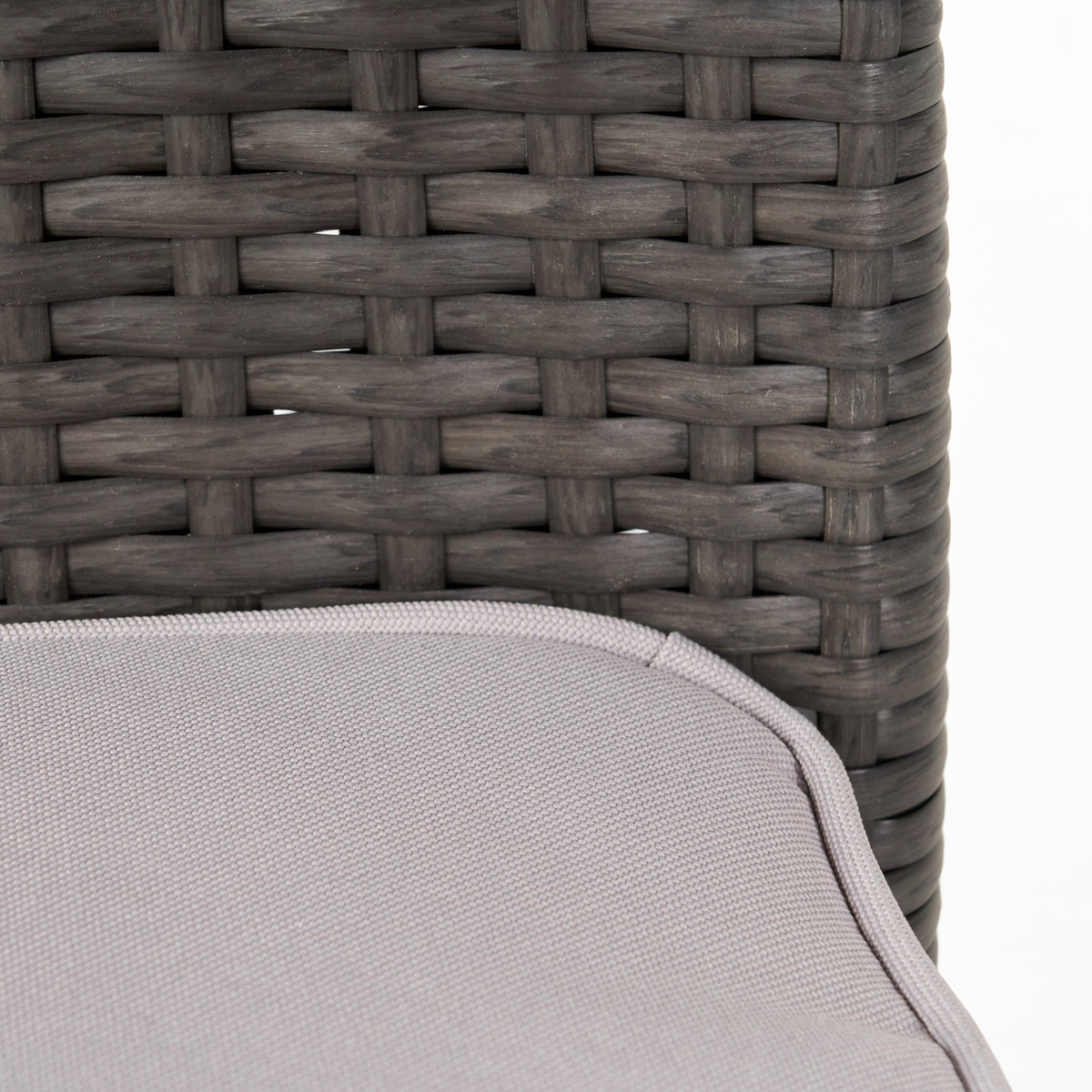 Acacia Wood Outdoor Dining Set | 6-Piece with Bench and 4 Stacking PE Rattan Chairs | Grey and Teak