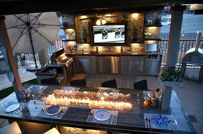 KoKoMo Montego Outdoor Kitchen BBQ Island | Large-Format Built-In Grill Island with Bar & Storage | LP or NG