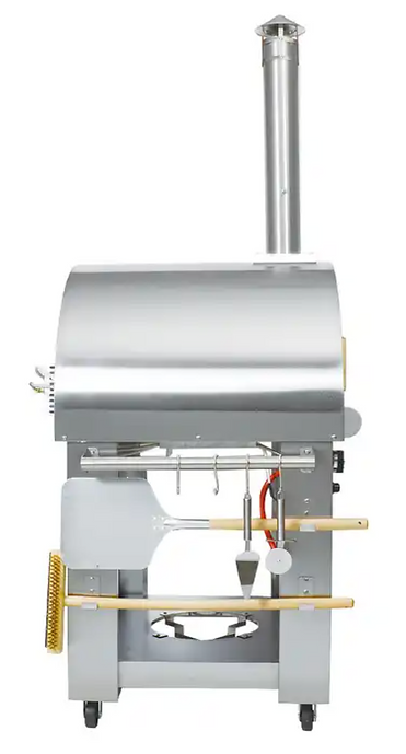 KoKoMo 32" Dual Fuel Pizza Oven | Gas or Wood-Fired | 900°F | 60-Second Pizza | Stainless Steel | LP or NG | Patio Elegance