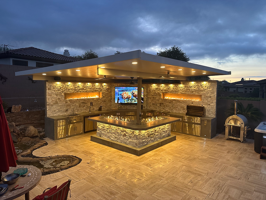 KoKoMo Luxury Custom Outdoor Kitchen | Fully Custom BBQ Island, Professional Installation | Contact for Quote