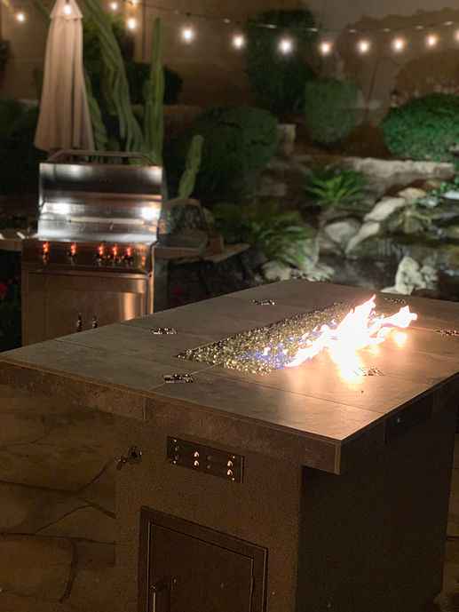 Entertainer 6' Outdoor Fire Pit Table | Fire Glass Included, LP & NG Compatible, Dual Fuel | Free Shipping