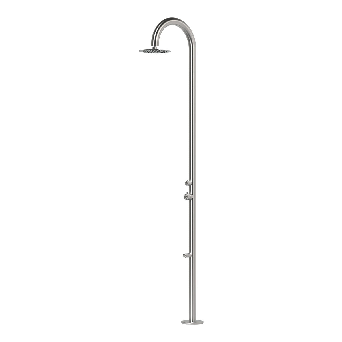Sierra Freestanding Outdoor Shower with Rain Head & Foot Wash | Brushed | 316 Outdoor Showers