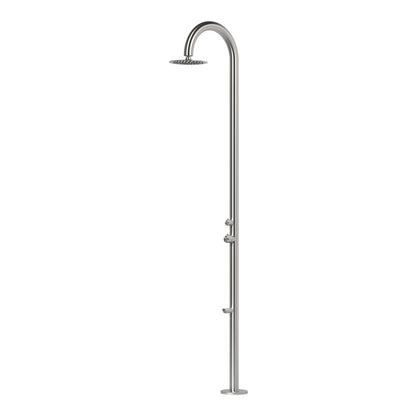 Sierra Freestanding Outdoor Shower with Rain Head & Foot Wash | Brushed | 316 Outdoor Showers