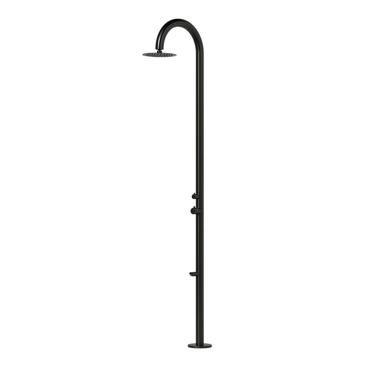 Sierra Freestanding Outdoor Shower with Rain Head & Foot Wash | PVD Black | 316 Outdoor Showers