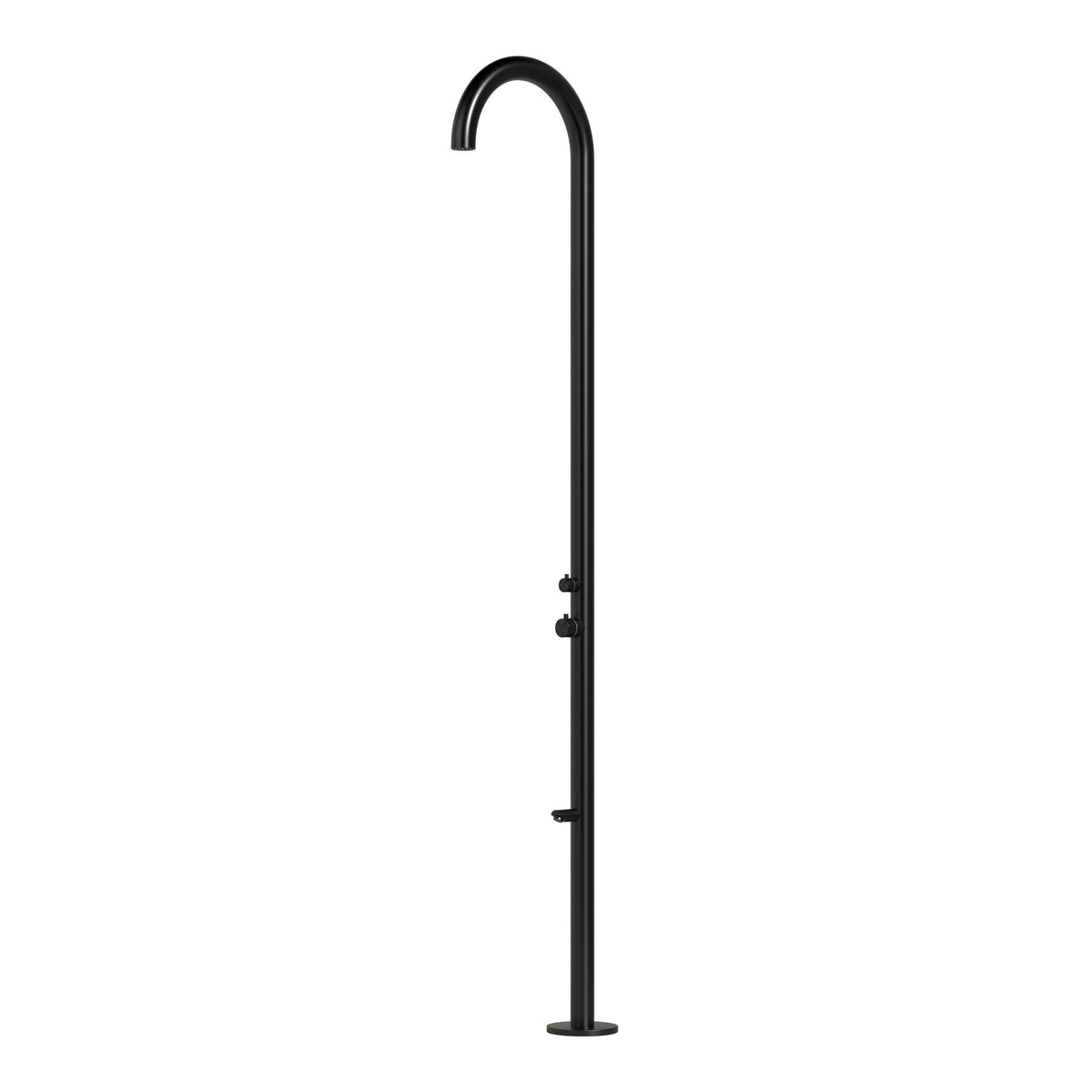 Teton Freestanding Outdoor Shower with Foot Wash | PVD Black | 316 Outdoor Showers