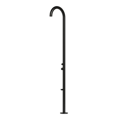 Teton Freestanding Outdoor Shower with Foot Wash | PVD Black | 316 Outdoor Showers