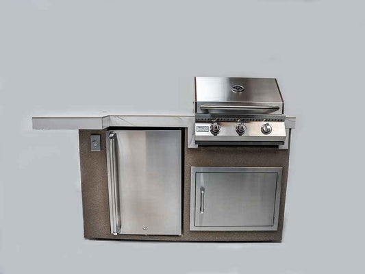 KoKoMo Mini Maui 6' Outdoor Kitchen Island | Built-In Gas Grill with Bar Seating | LP or Natural Gas