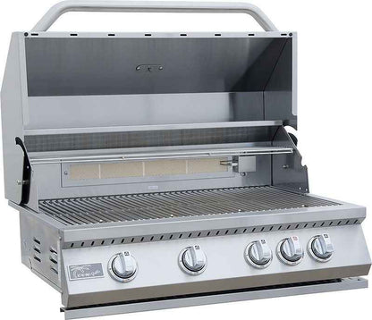 KoKoMo 7' Outdoor Kitchen Island | Built-In 32" Grill & Integrated Refrigerator | Stainless Steel | LP or NG | Patio Elegance
