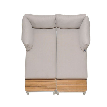 Portals Modular Outdoor Sofa 3-Piece Set | Aluminum & FSC Teak | Olefin Cushions | LifestyleGarden