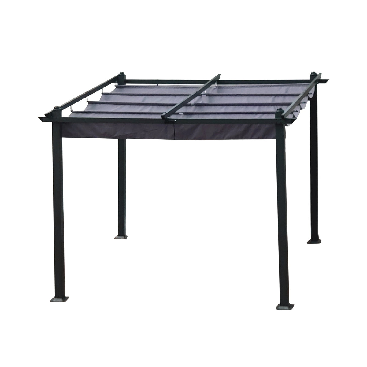 10' x 10' Outdoor Retractable Pergola with Canopy | Aluminum Frame, Gray