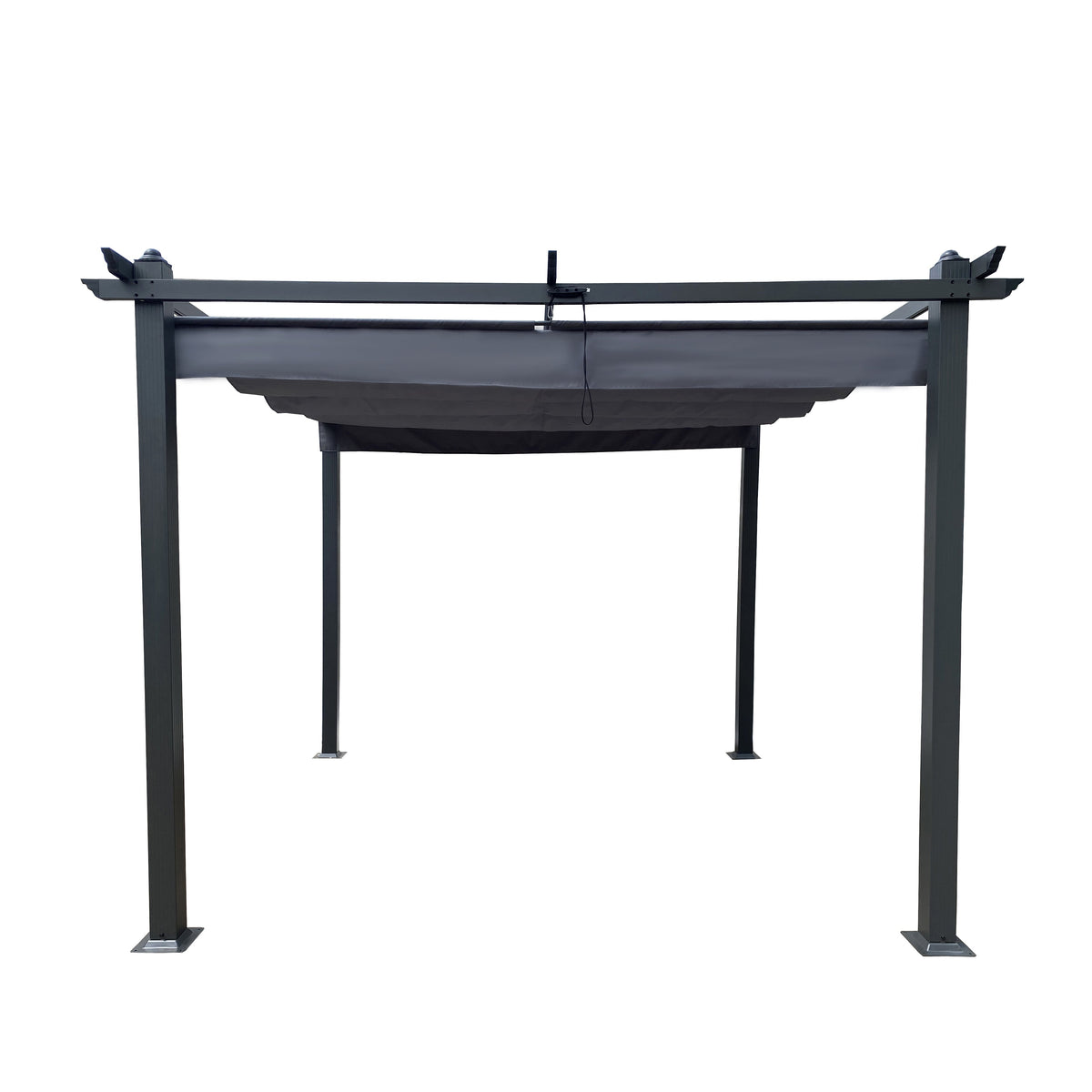 10' x 10' Outdoor Retractable Pergola with Canopy | Aluminum Frame, Gray