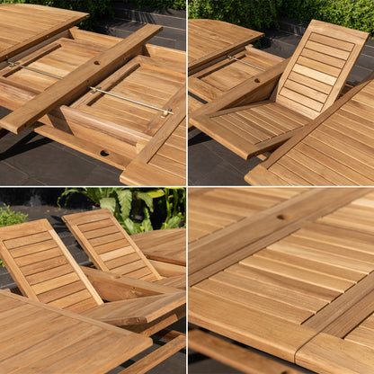 Julien FSC Teak Extendable Outdoor Dining Set | 7, 9 or 11-Piece | Extends to 79", 95" or 118" | LifestyleGarden