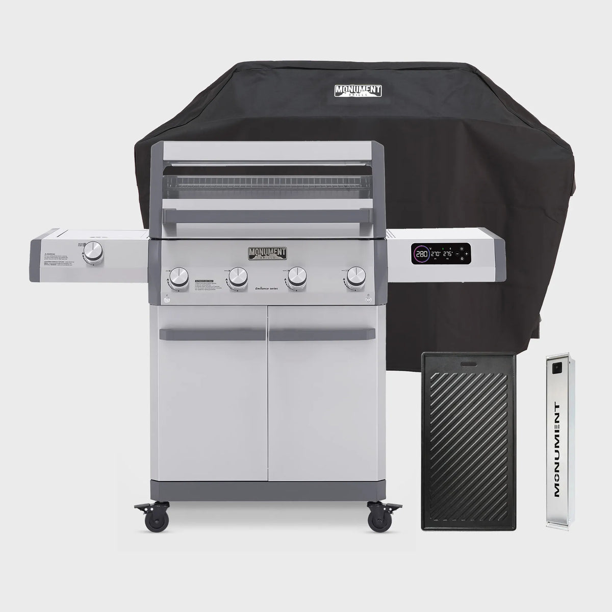 Monument Grills Eminence 405 | ClearView Smart Gas Grill with Bluetooth & LED Panel