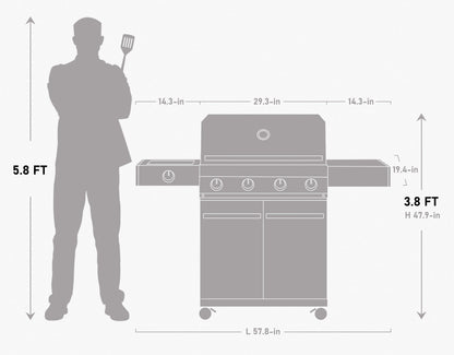 Monument Grills Eminence 425 | Fortified Propane Gas Grill with Infrared Burners