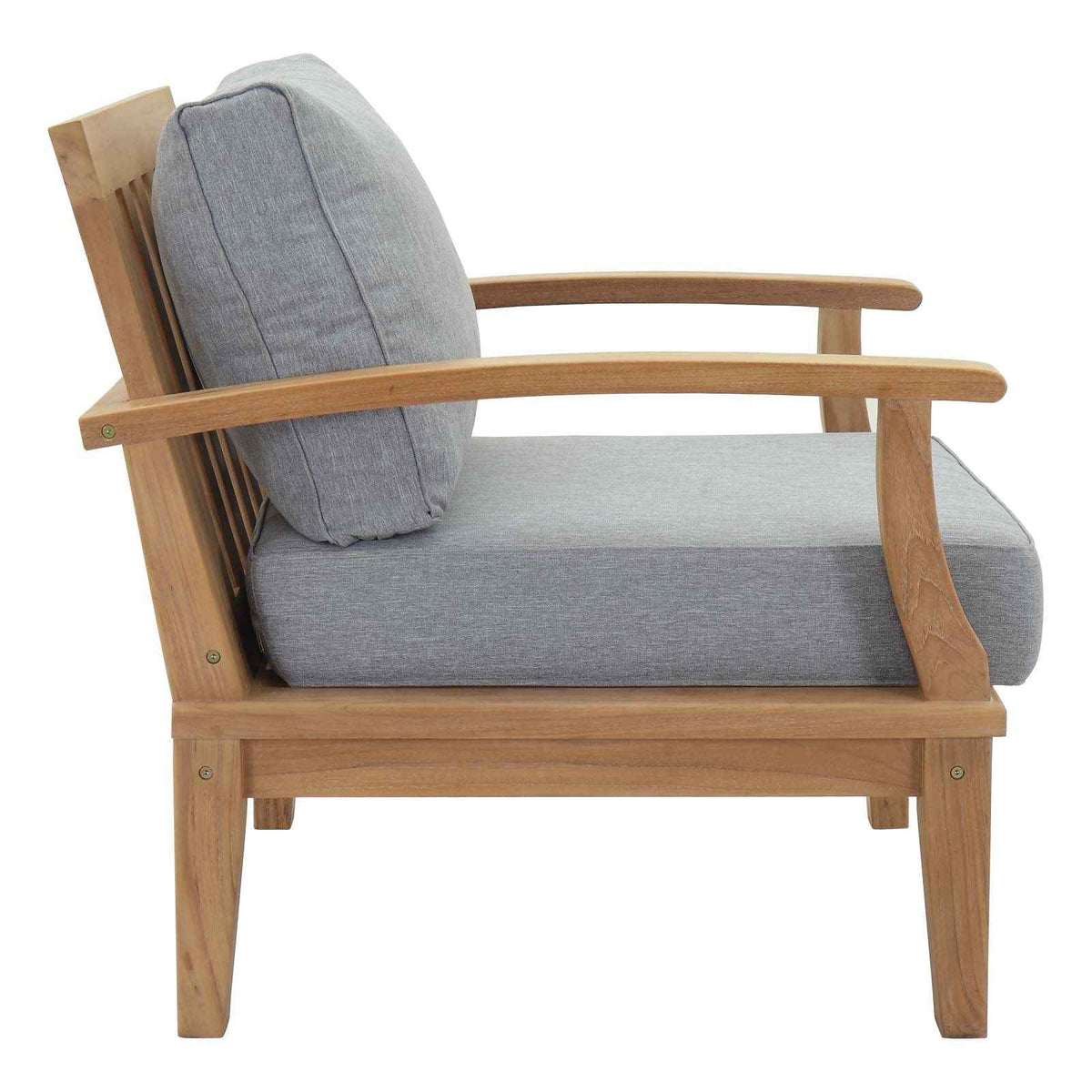 Marina 10-Piece Outdoor Teak Set | Natural Teak, Grey Cushions, 434 lbs | Sustainably Sourced | Free Shipping