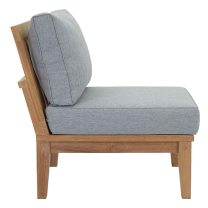 Marina 10-Piece Outdoor Teak Set | Natural Teak, Grey Cushions, 434 lbs | Sustainably Sourced | Free Shipping