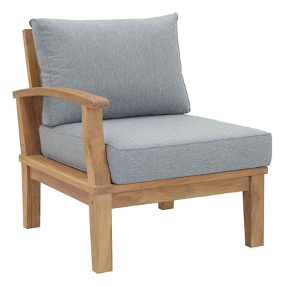 Marina 10-Piece Outdoor Teak Set | Natural Teak, Grey Cushions, 434 lbs | Sustainably Sourced | Free Shipping