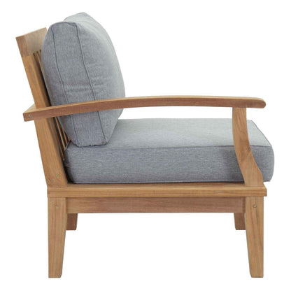 Marina 10-Piece Outdoor Teak Set | Natural Teak, Grey Cushions, 434 lbs | Sustainably Sourced | Free Shipping