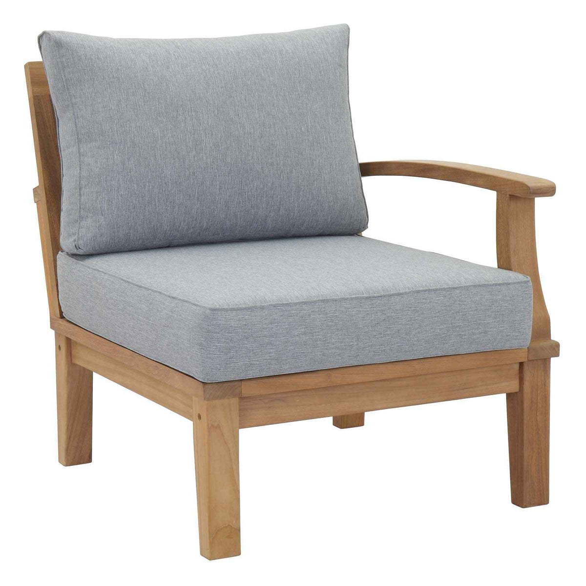 Marina 10-Piece Outdoor Teak Set | Natural Teak, Grey Cushions, 434 lbs | Sustainably Sourced | Free Shipping
