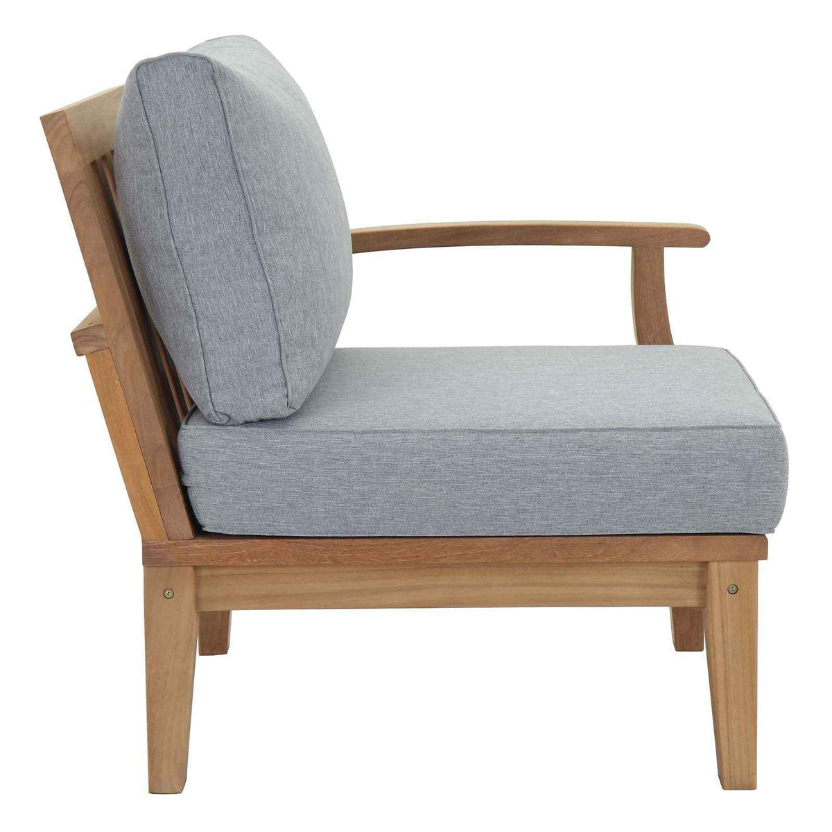 Marina 10-Piece Outdoor Teak Set | Natural Teak, Grey Cushions, 434 lbs | Sustainably Sourced | Free Shipping