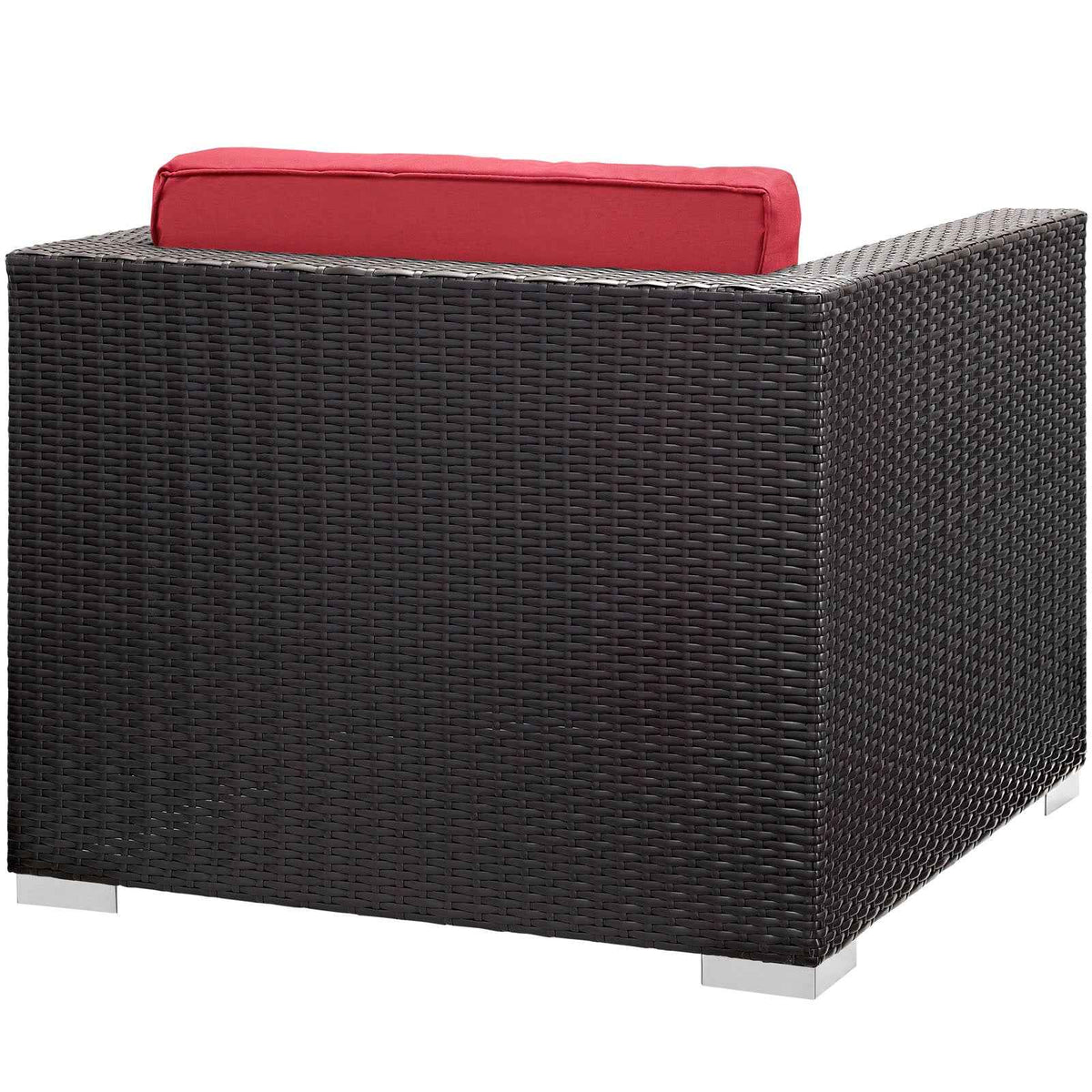 Modway Convene 5-Piece Outdoor Sectional Set | Resin Wicker, Aluminum, 58 lbs, Orange, Mocha, or Red | Free Shipping