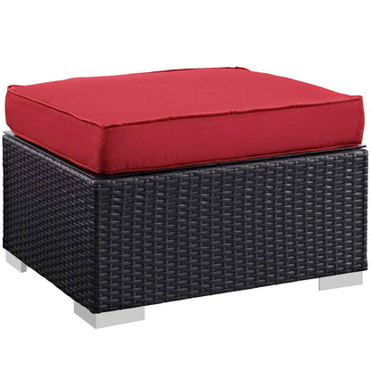 Modway Convene 5-Piece Outdoor Sectional Set | Resin Wicker, Aluminum, 58 lbs, Orange, Mocha, or Red | Free Shipping