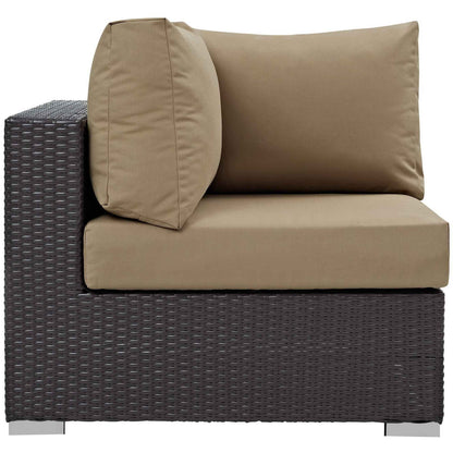 Modway Convene 10-Piece Outdoor Lounge Set | Espresso Frame, Beige, Mocha, or White Cushions, 384 lbs | Free Shipping