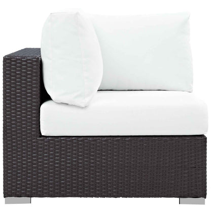 Modway Convene 10-Piece Outdoor Lounge Set | Espresso Frame, Beige, Mocha, or White Cushions, 384 lbs | Free Shipping