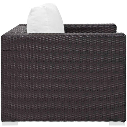 Modway Convene 10-Piece Outdoor Lounge Set | Espresso Frame, Beige, Mocha, or White Cushions, 384 lbs | Free Shipping