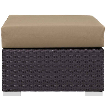 Modway Convene 10-Piece Outdoor Lounge Set | Espresso Frame, Beige, Mocha, or White Cushions, 384 lbs | Free Shipping
