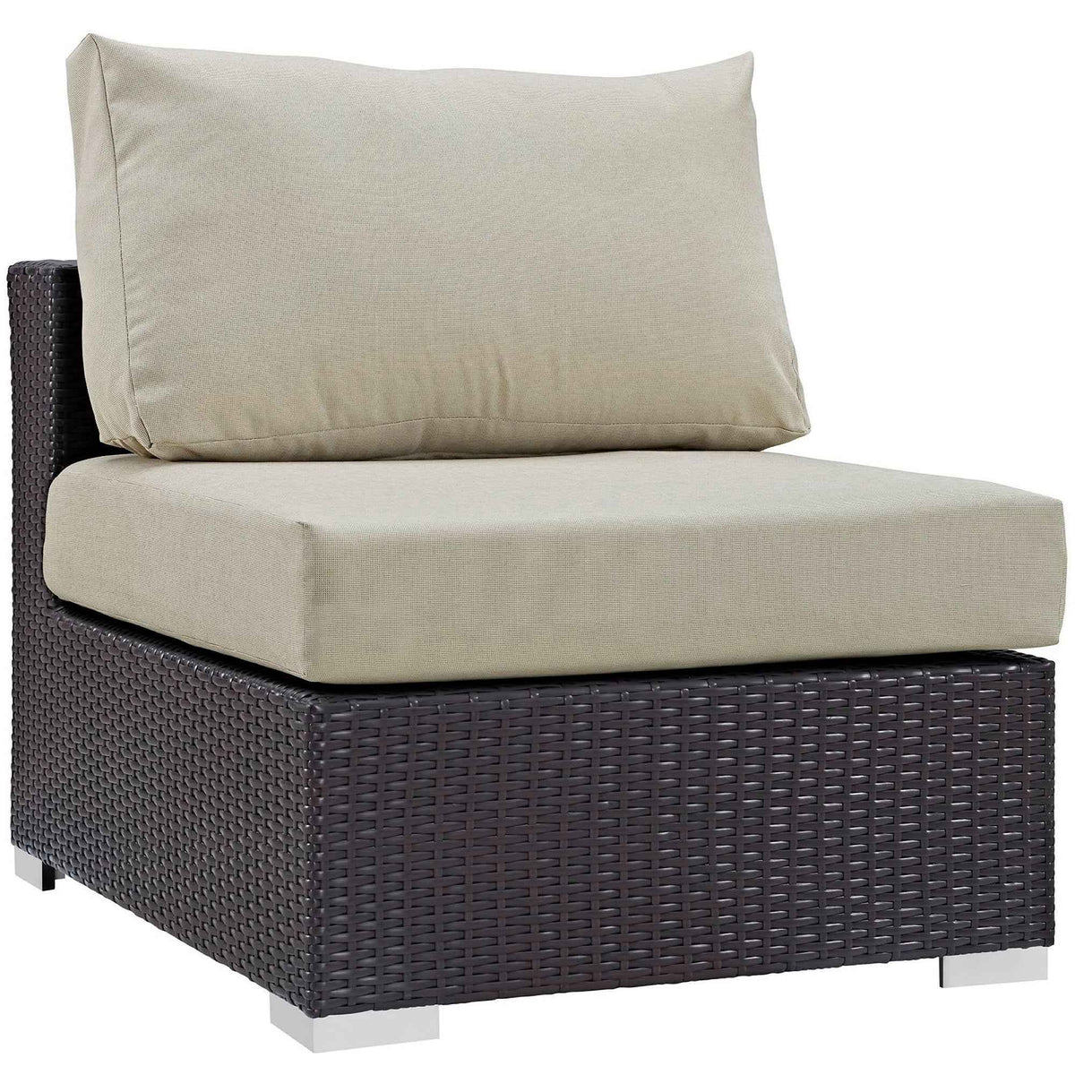 Modway Convene 10-Piece Outdoor Lounge Set | Espresso Frame, Beige, Mocha, or White Cushions, 384 lbs | Free Shipping