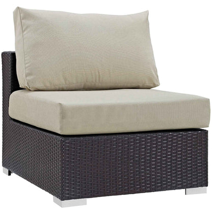 Modway Convene 10-Piece Outdoor Lounge Set | Espresso Frame, Beige, Mocha, or White Cushions, 384 lbs | Free Shipping