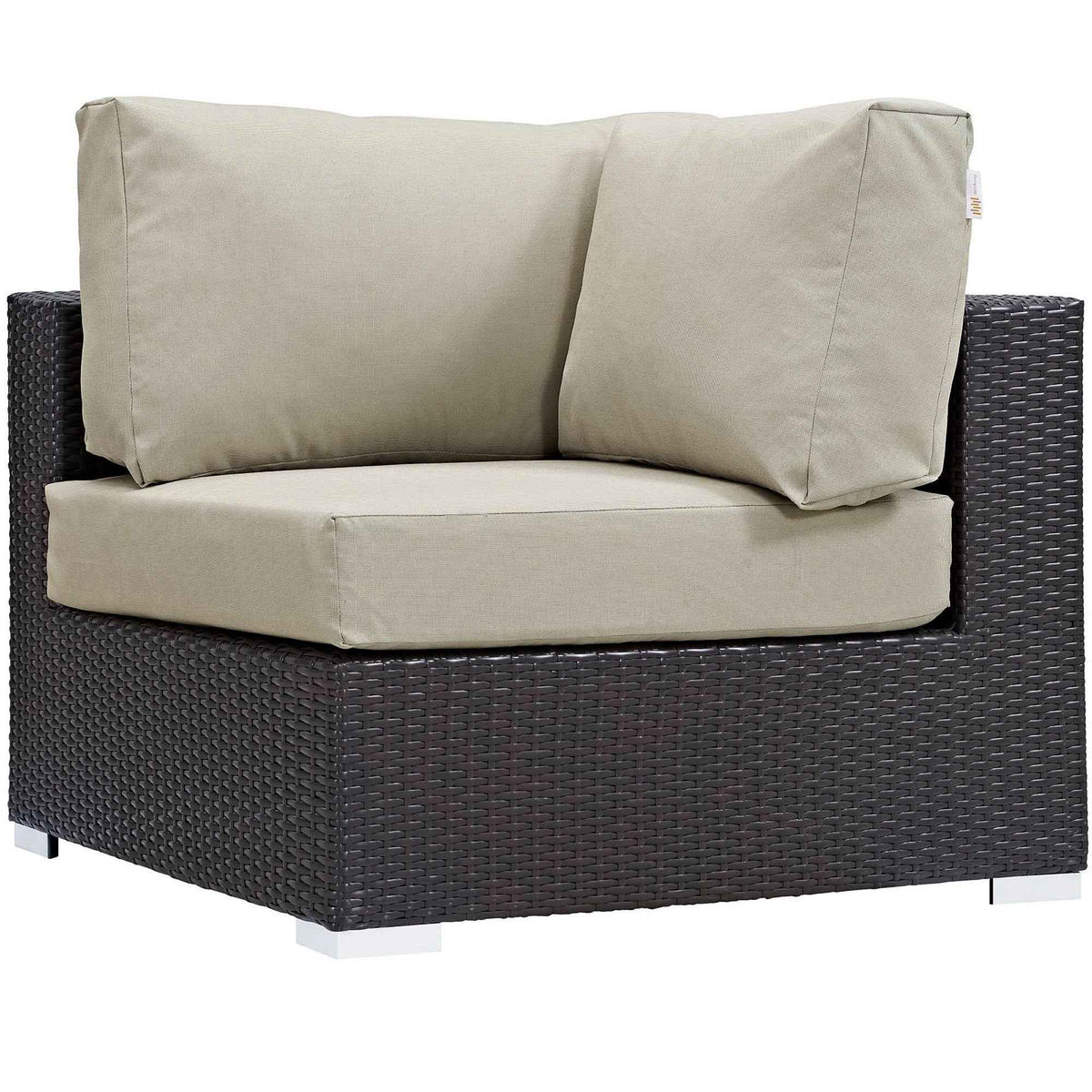 Modway Convene 10-Piece Outdoor Lounge Set | Espresso Frame, Beige, Mocha, or White Cushions, 384 lbs | Free Shipping