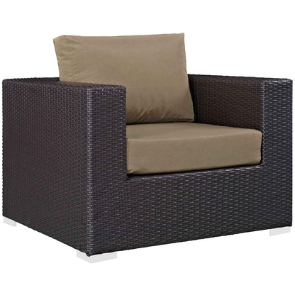 Modway Convene 10-Piece Outdoor Lounge Set | Espresso Frame, Beige, Mocha, or White Cushions, 384 lbs | Free Shipping