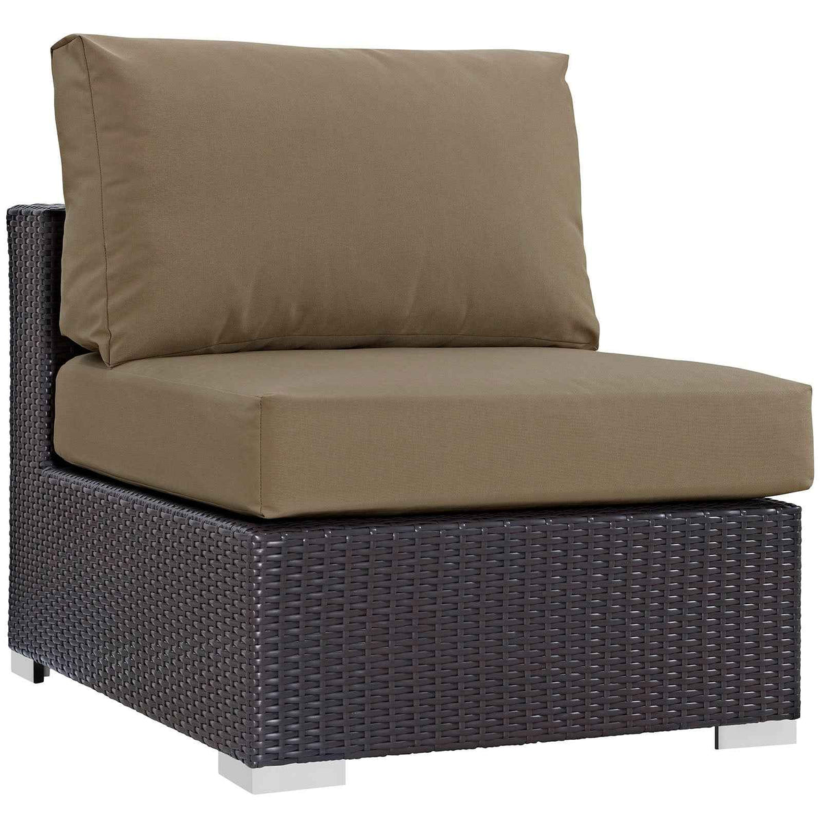 Modway Convene 10-Piece Outdoor Lounge Set | Espresso Frame, Beige, Mocha, or White Cushions, 384 lbs | Free Shipping
