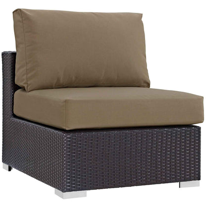 Modway Convene 10-Piece Outdoor Lounge Set | Espresso Frame, Beige, Mocha, or White Cushions, 384 lbs | Free Shipping
