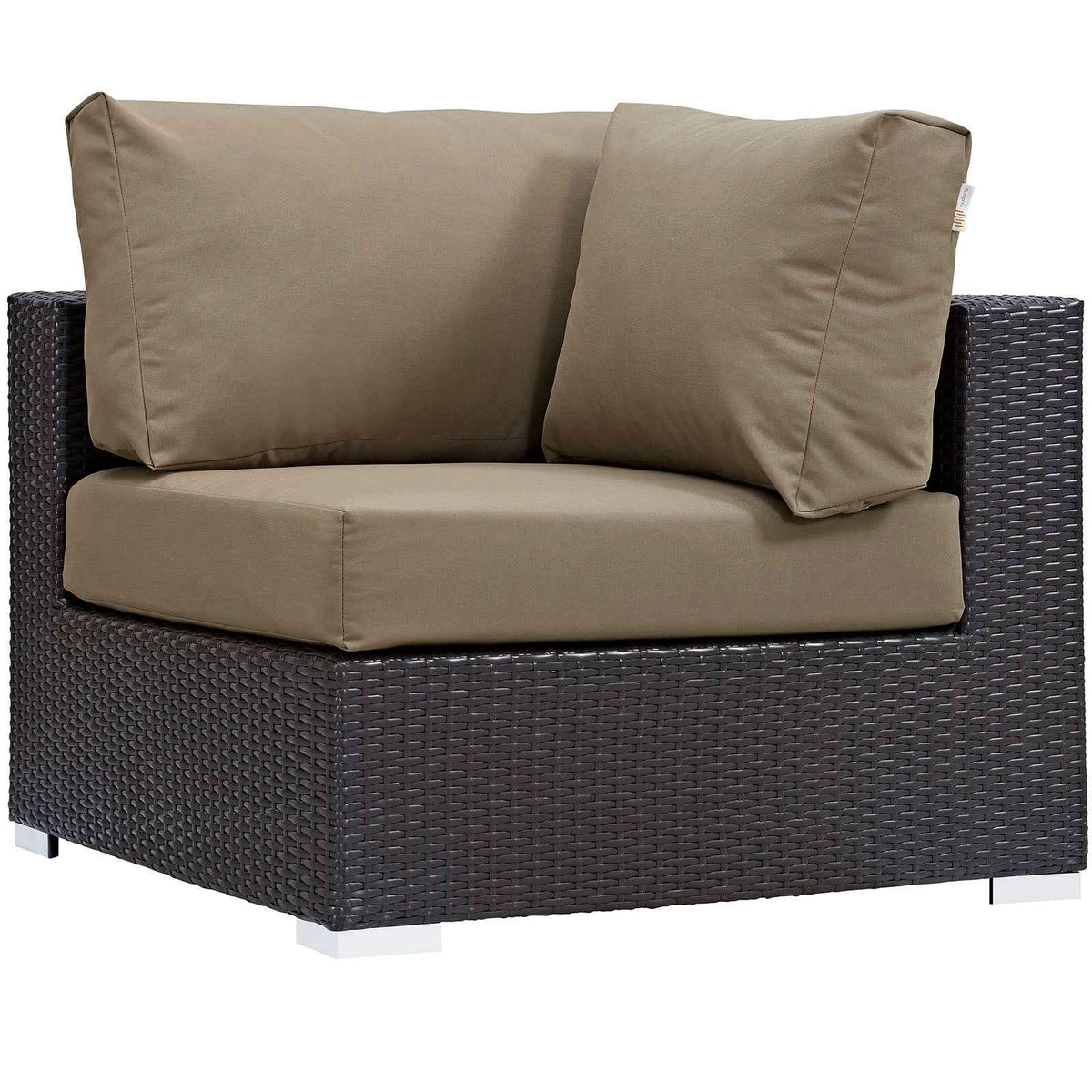 Modway Convene 10-Piece Outdoor Lounge Set | Espresso Frame, Beige, Mocha, or White Cushions, 384 lbs | Free Shipping