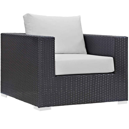 Modway Convene 10-Piece Outdoor Lounge Set | Espresso Frame, Beige, Mocha, or White Cushions, 384 lbs | Free Shipping