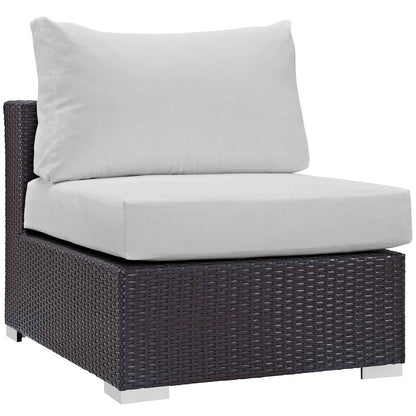 Modway Convene 10-Piece Outdoor Lounge Set | Espresso Frame, Beige, Mocha, or White Cushions, 384 lbs | Free Shipping