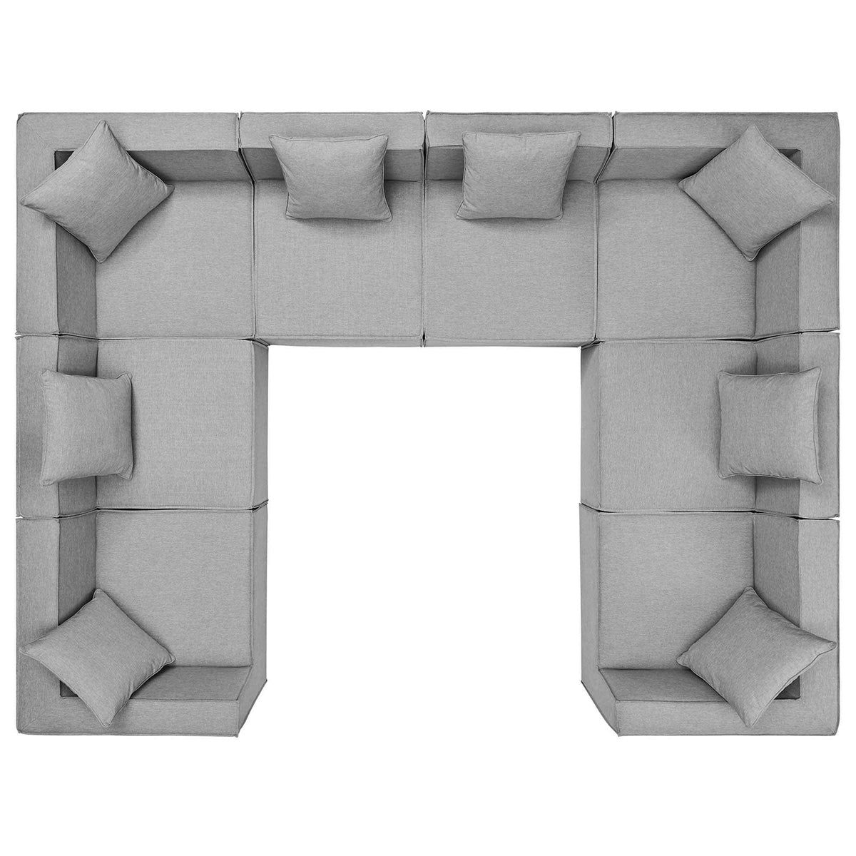 Modway Saybrook 8-Piece Outdoor Sectional Sofa | UV-Resistant Upholstery | White, Gray or Natural Navy | Patio Elegance