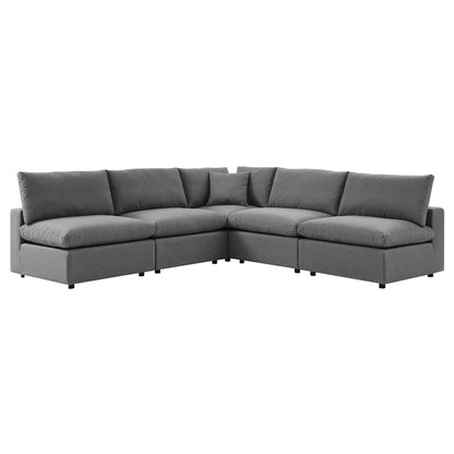 Modway 5-Piece Outdoor Sectional Sofa Set | Modular, Foam Cushions, Charcoal or White, 384 lbs | Free Shipping