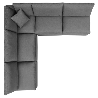 Modway 5-Piece Outdoor Sectional Sofa Set | Modular, Foam Cushions, Charcoal or White, 384 lbs | Free Shipping